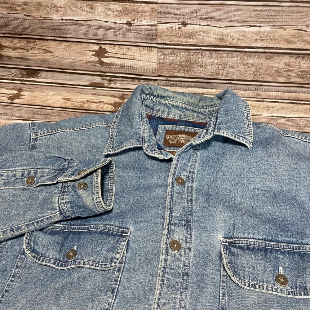 Levi Strauss‎ Vintage Denim Jacket Button Down Long Sleeve Fleece Lined Medium